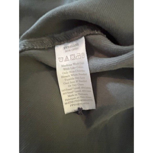 EVERLANE Shirt Green Long Sleeve Cotton Half Zip Collared Shirt Men’s LARGE - Picture 6 of 8